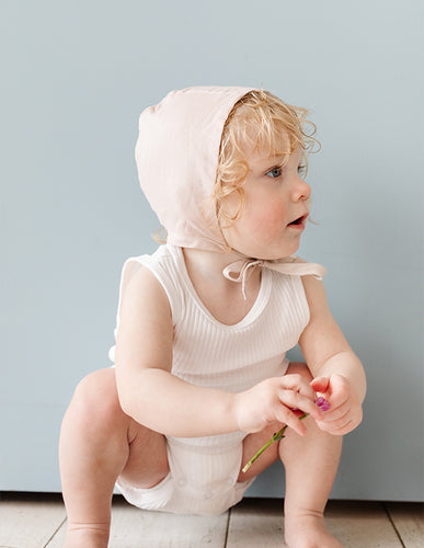 Jacqueline & Jack Cotton Bonnet - Pale Pink