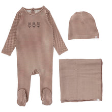 Load image into Gallery viewer, Lilette Gingham Bunny 3PC Layette Set - Plum