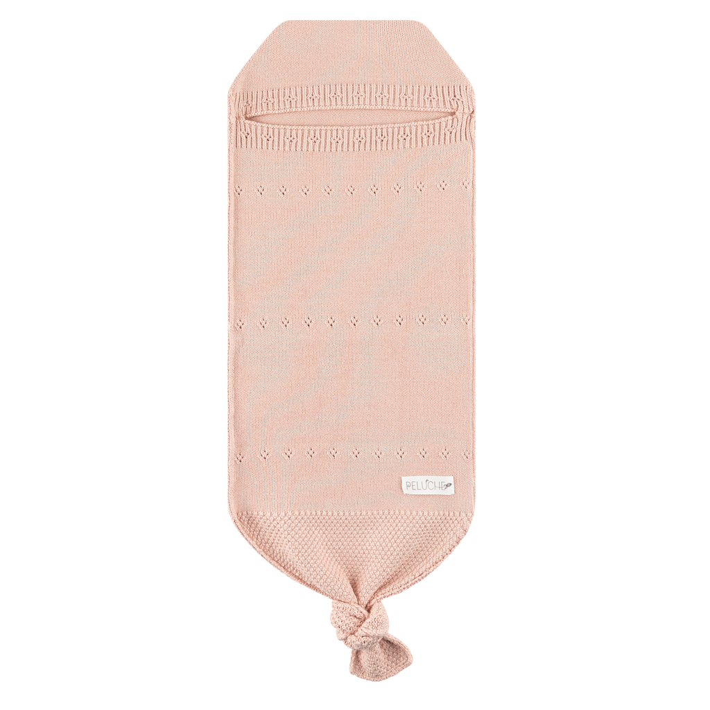 Peluche Pointelle Knit Cocoon and Bonnet - Blush