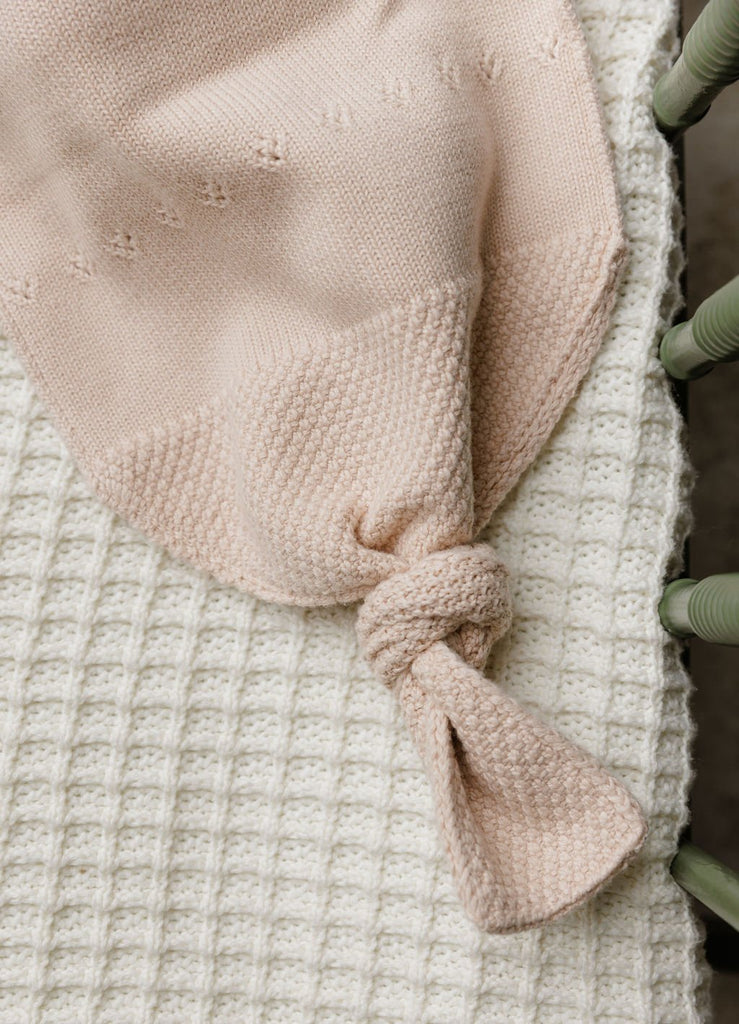 Peluche Pointelle Knit Cocoon and Bonnet - Rose