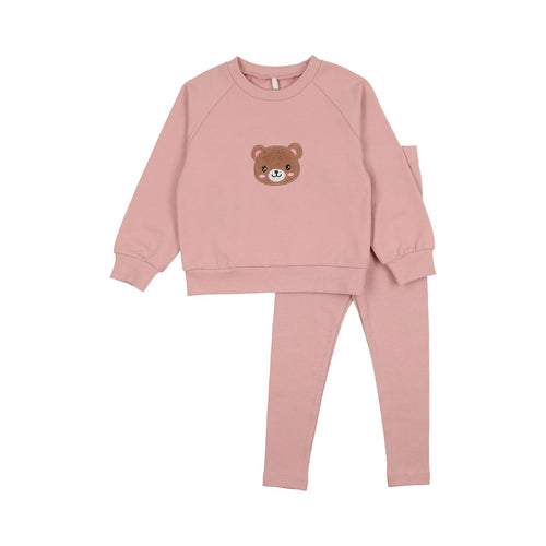 Pouf Bear Sweatsuit - Pink