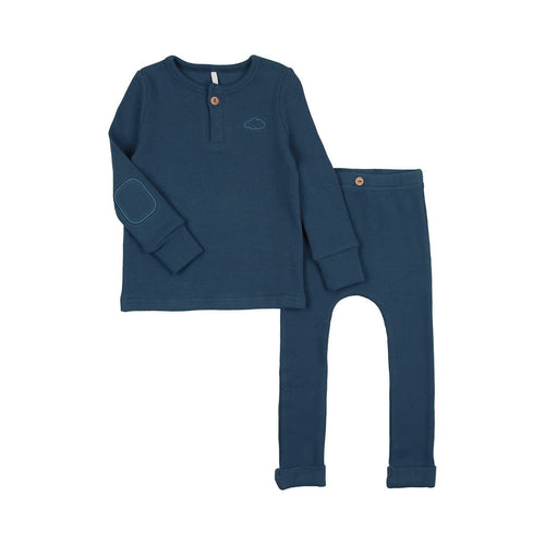 Pouf Ribbed Set- Blue