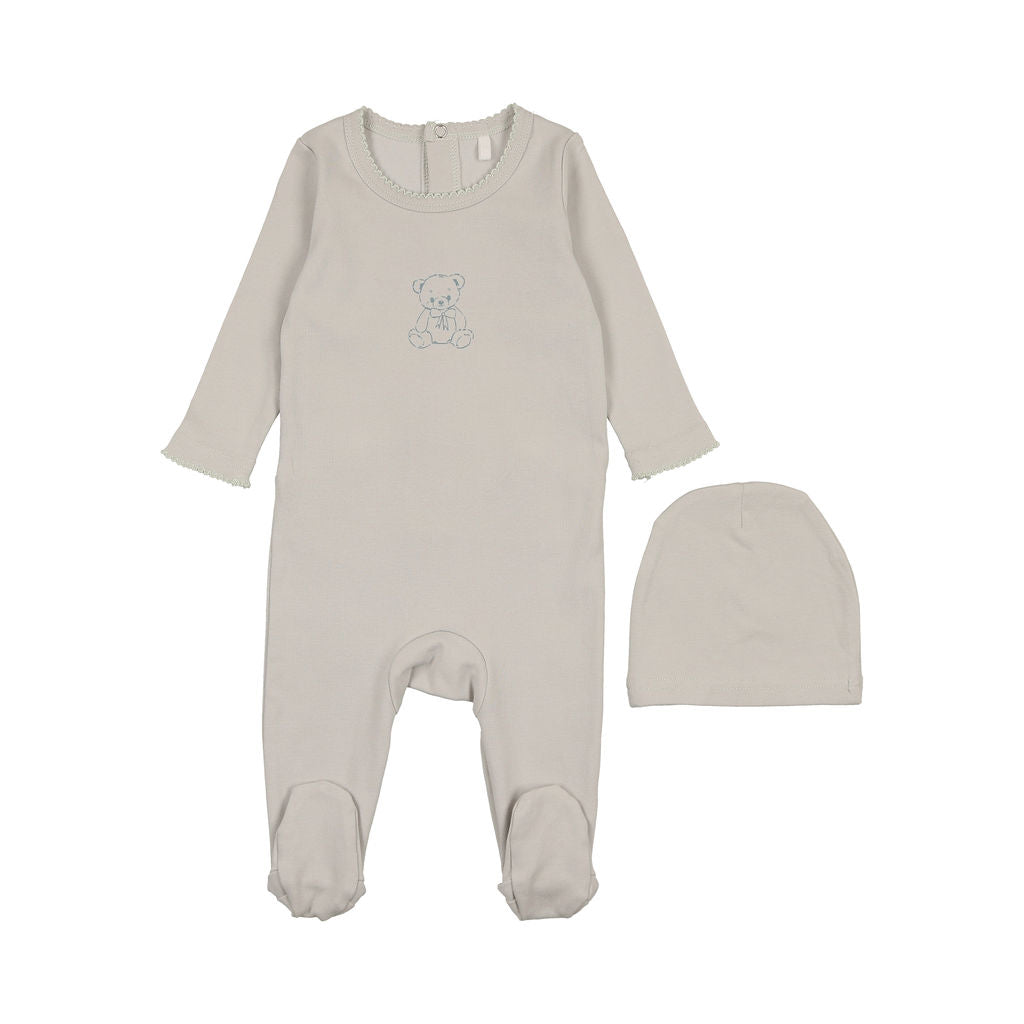 Pouf Vintage Bear Footie - Blue