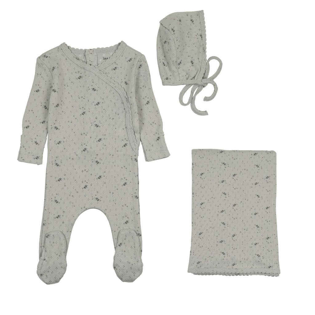Bee & Dee Pointelle Pretty Petals Layette Set - Mist