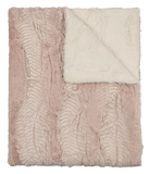 Peluche Feather Rose and Natural Lux Fur Blanket