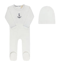 Load image into Gallery viewer, Aurora Cross Stitch Collection Boys Footie And Beanie - Ivory