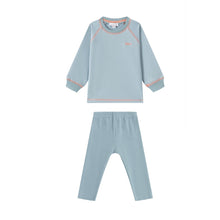 Load image into Gallery viewer, Oubon Contrast Stitch Sweat Set - Blue