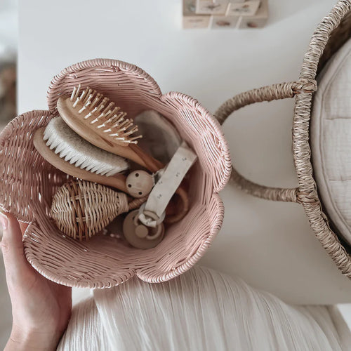 Olliella Rattan Lily Basket - Blush