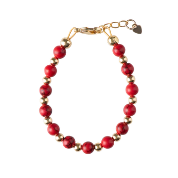 Red Dye With Gold Beads Bracelet