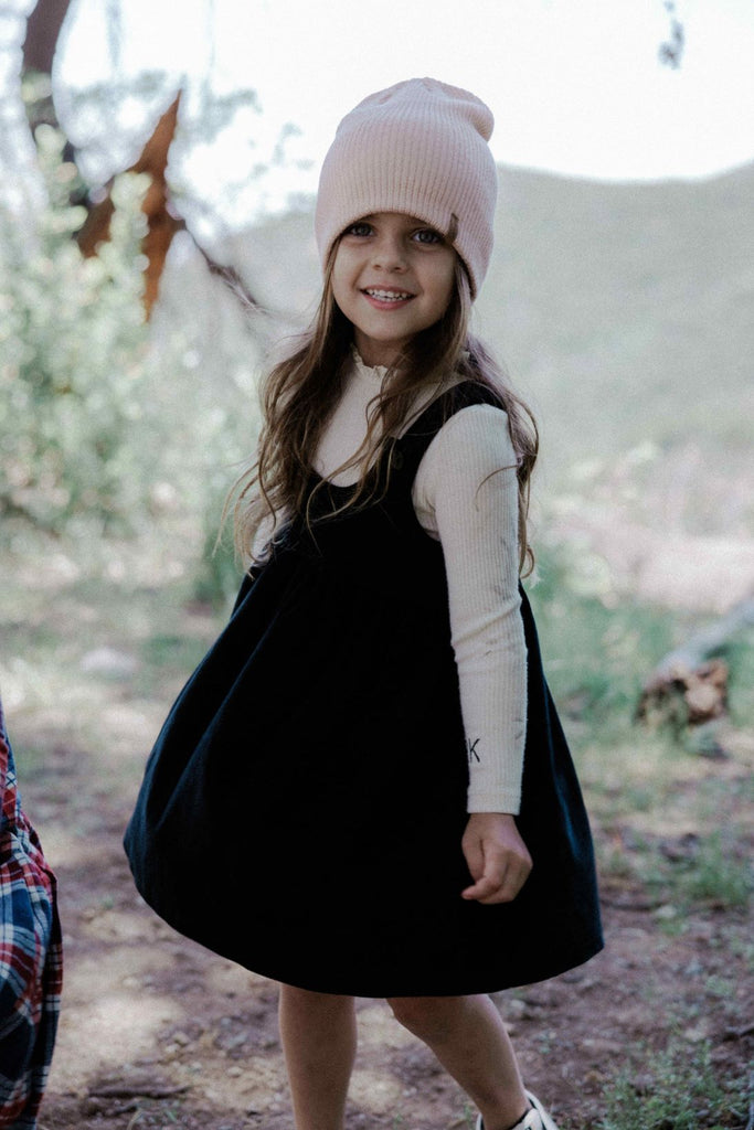 Retro Kid Vivienne Girls Velvet Dress - Black