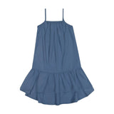 Retro kid MAXI Marilyn Dip Hem Dress - Blue RUNS LONG