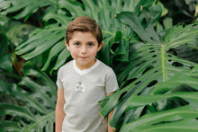 Load image into Gallery viewer, Ely's &amp; Co Ribbed Printed Palm Collection French Terry V-neck Tee - Sage