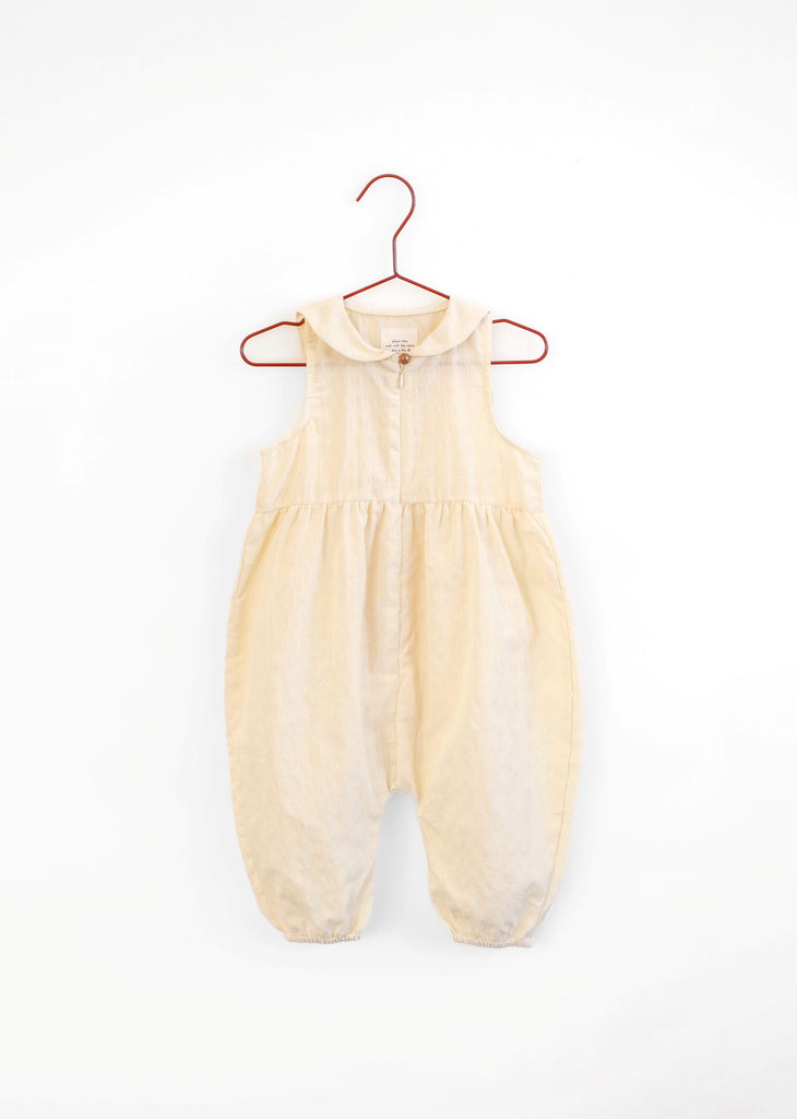 Please Mom Vanilla Seersucker Romper