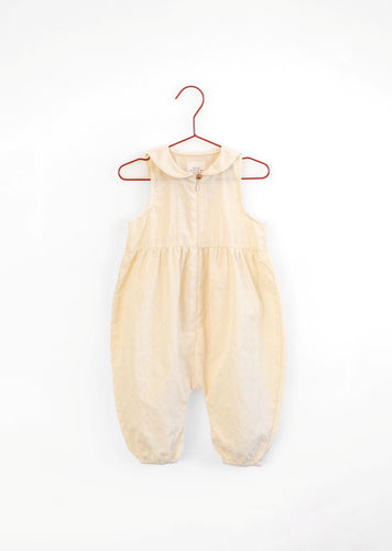 Please Mom Vanilla Seersucker Romper