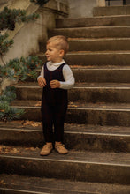 Load image into Gallery viewer, Bamboo Plaid Knit Overalls - Navy
