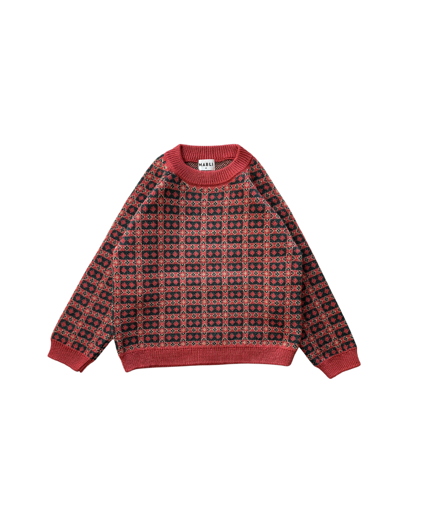 Mabli Brae Wool Knit Pullover - Winter Rose