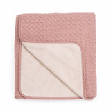 Mema Knits Waffle/Fur Blanket - Soft Pink