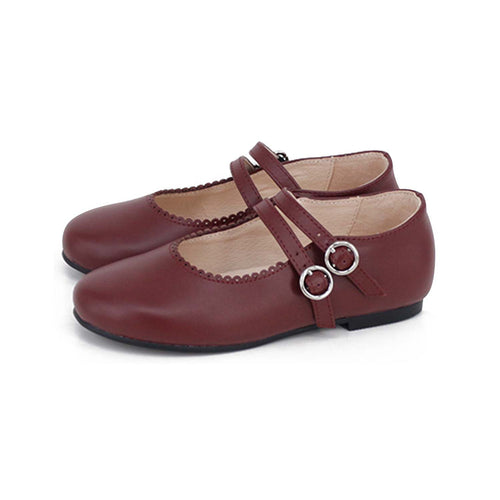 Camille Shoes Estella Burgundy Leather