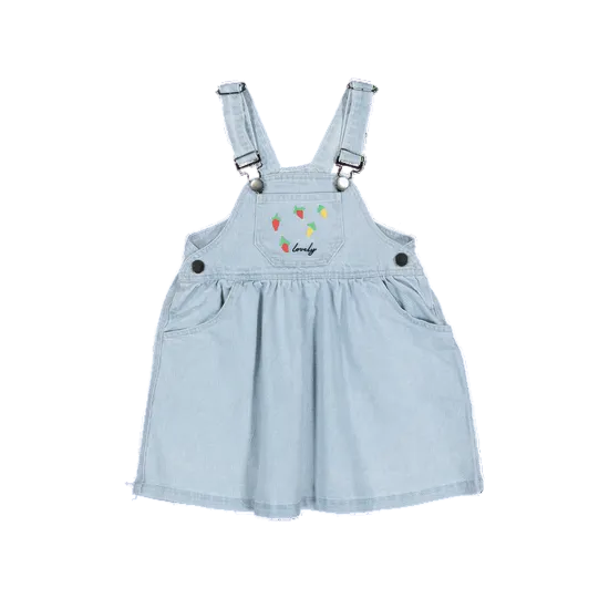 Lovely Littles Denim Dress - Berry Red
