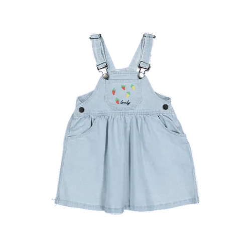 Lovely Littles Denim Dress - Berry Red