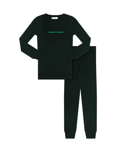 Heven Because It's Heven Pajamas - Black/Green (PJ16)