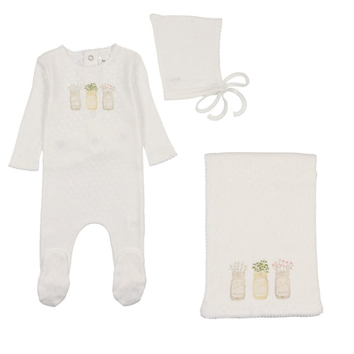 Bee & Dee  Mason Jars Girls 3PC Set - Arctic White