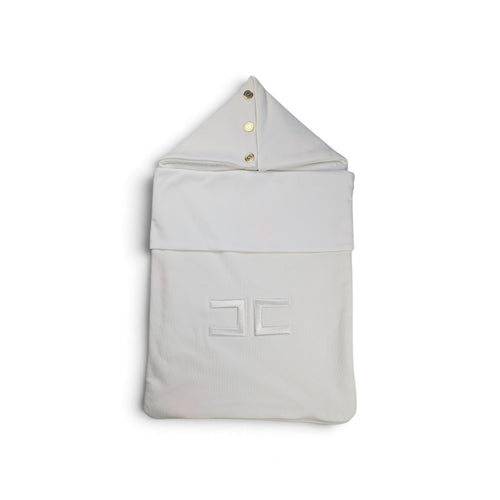 Elisabetta Franchi Sleeping Bag In Fleece With CC Embroidery - Ivory