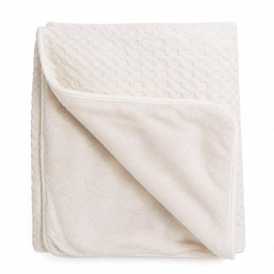 Mema Knits Waffle/Fur Blanket - Cream
