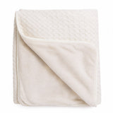Mema Knits Waffle/Fur Blanket - Cream