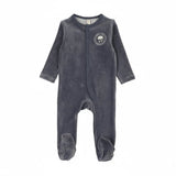 Lilette Velour Snap Down Footie - Off Navy