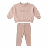 Lilette Floral Sweatshirt Set - Dusty Pink