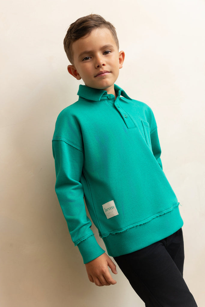 Heven Boys Polo Sweatshirt H41 - Green