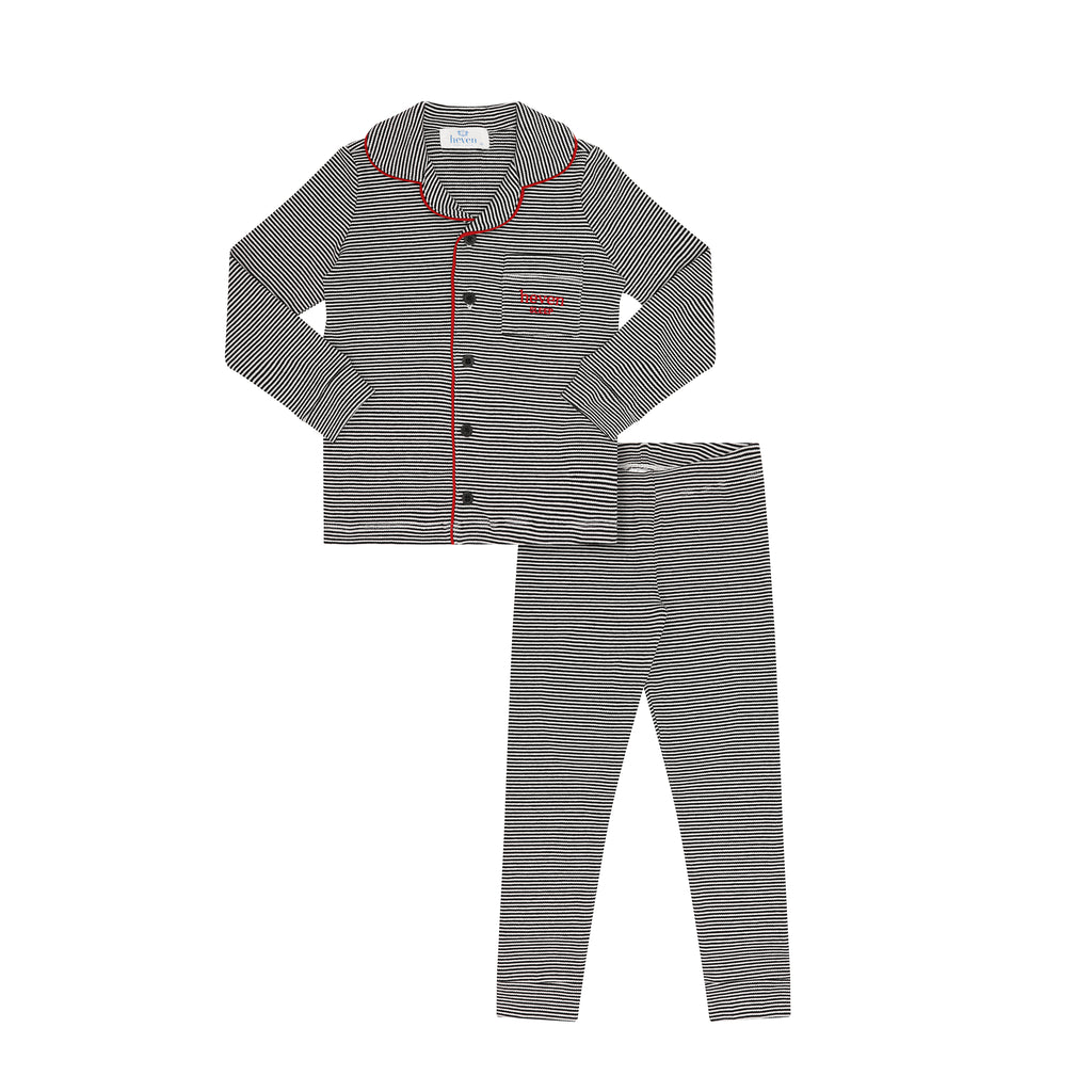 Heven Striped Lounge Pajamas - Ivory/Black (PJ15)