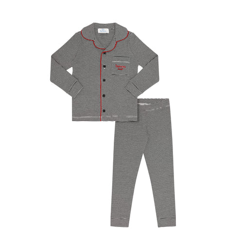 Heven Striped Lounge Pajamas - Ivory/Black (PJ15)