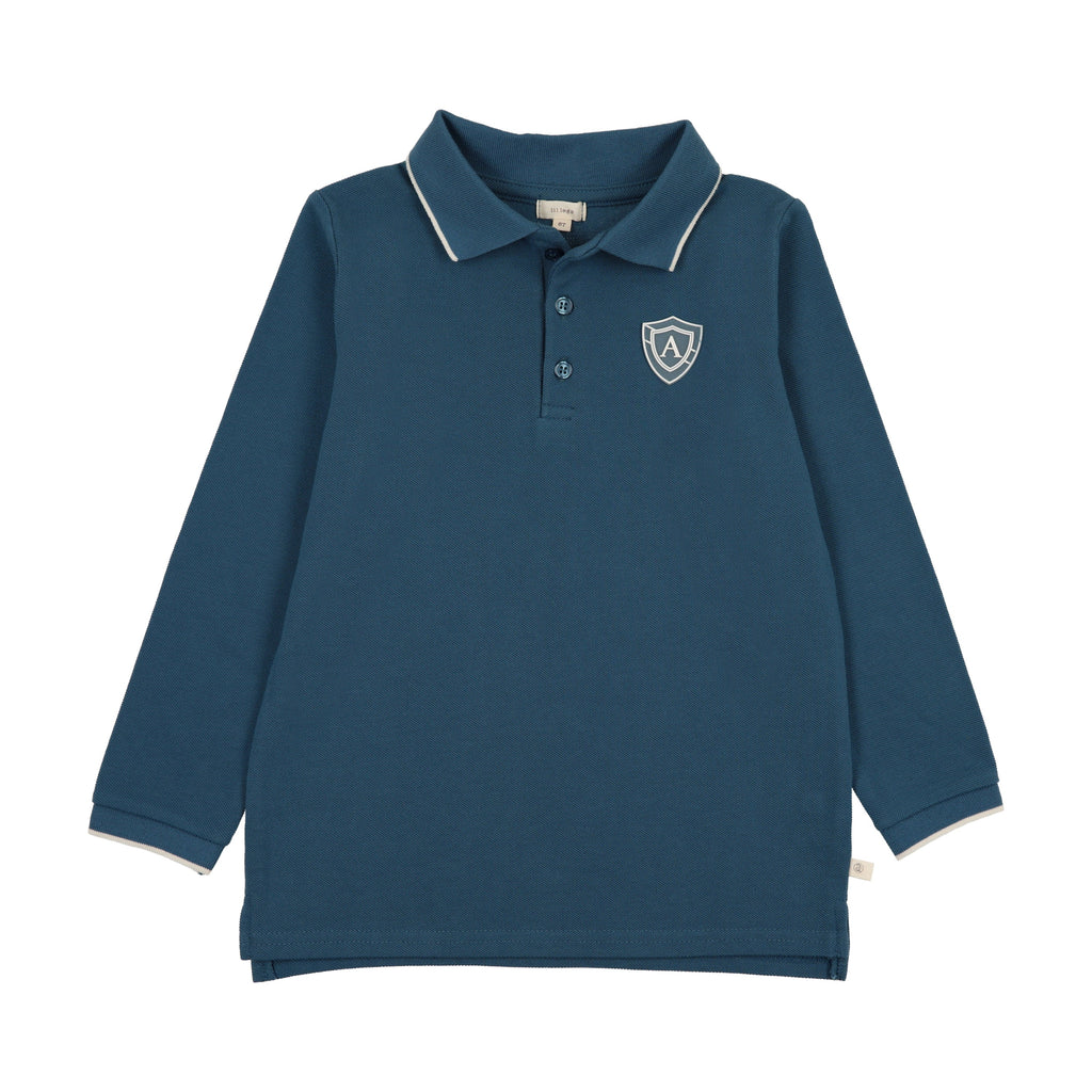 Lil Legs Logo Polo - Slate (Long Sleeve)