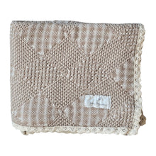 Load image into Gallery viewer, Bebe Organic Plaid Blanket - Taupe Plaid Patchwork