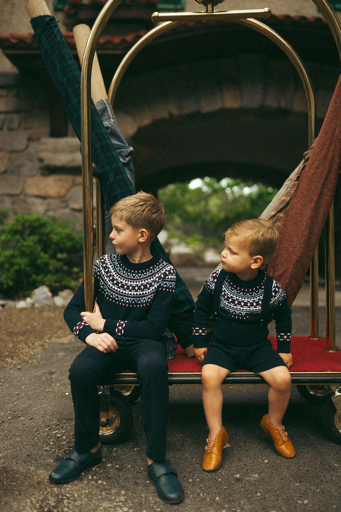 Sweet Threads Aster Crew Sweater - Navy Blue