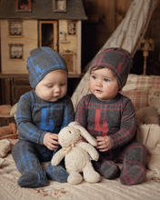 Load image into Gallery viewer, Little Label Red Plaid Logo Footie And Hat