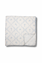Load image into Gallery viewer, Little Threads Blue Lattice Muslin Blanket