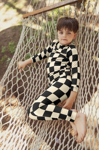 Numu Checked Pajamas - Black/White