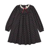 Lil Legs Home Garden Laced Trimmed Dress - Navy Print