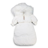Mantel Gathered Baby Jacket And Matching Footmuff - White