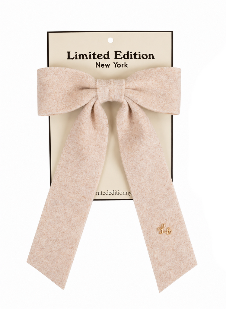 Limited Edition Brushed Wool Bow - Blush