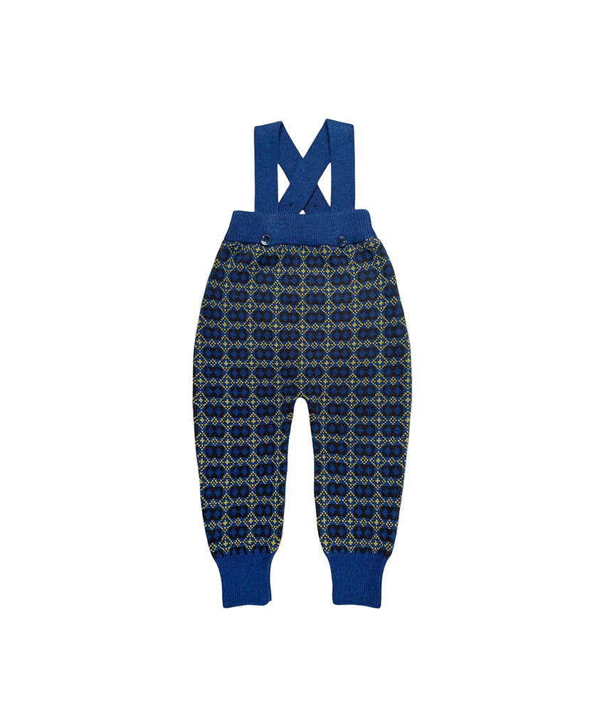Mabli Brae Wool Knit Suspender Pants - Deep Sea