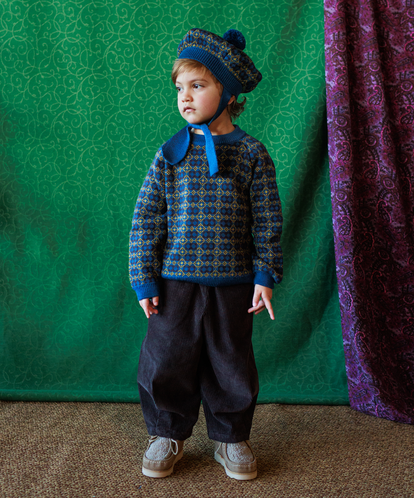 Mabli Brae Wool Knit Pullover - Deep Sea