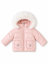 Load image into Gallery viewer, Ducc Pink Teddy Pocket Coat (White fur)