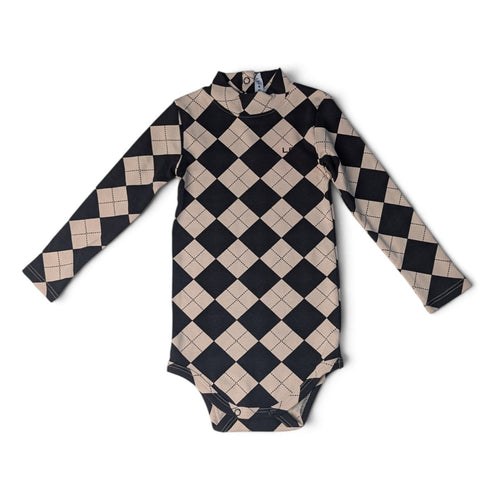 Little Parni Argyle Baby Turtleneck (K707) - Black