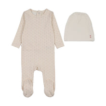 Load image into Gallery viewer, Lilette Gem Stripe Footie And Hat Set - Cream/Pink