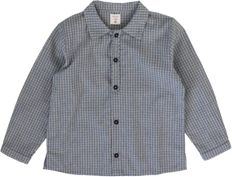 Lil Legs Plaid Edition Boys Shirt - Dried Blue Plaid