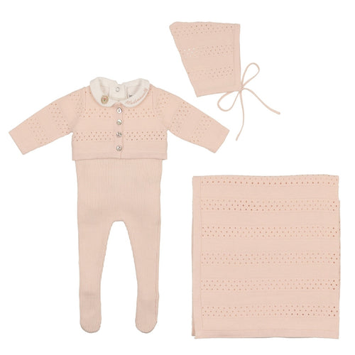 Bee & Dee Mademoiselle & Monsieur  Ensemble Layette Set - Pearly Pink